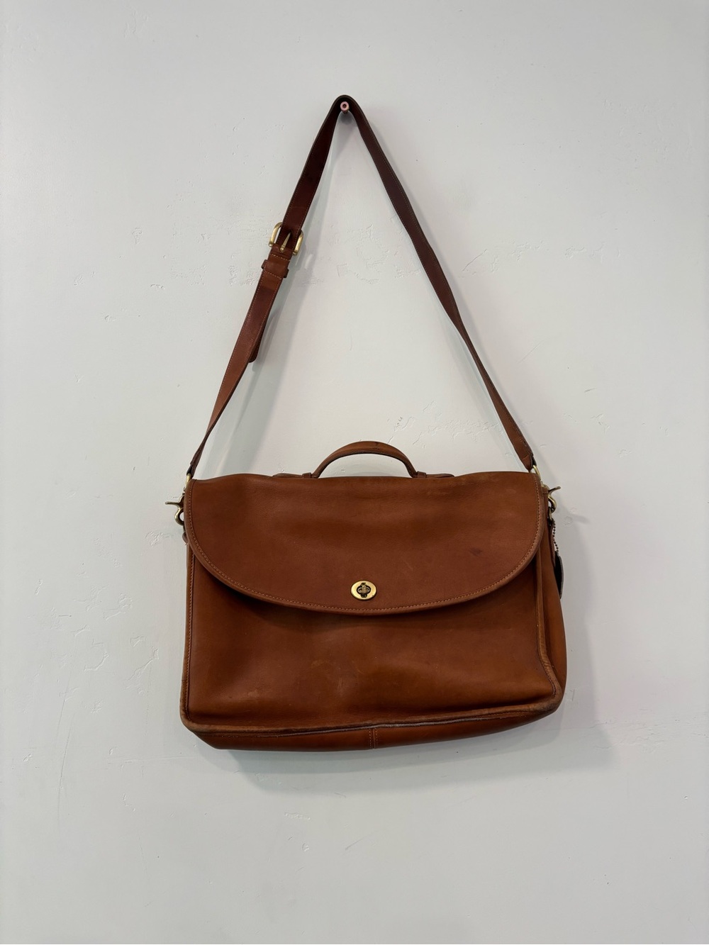 Vintage Coach Lexington British Tan Briefcase Messenger Bag Brass Hardware - Picture 1 of 9